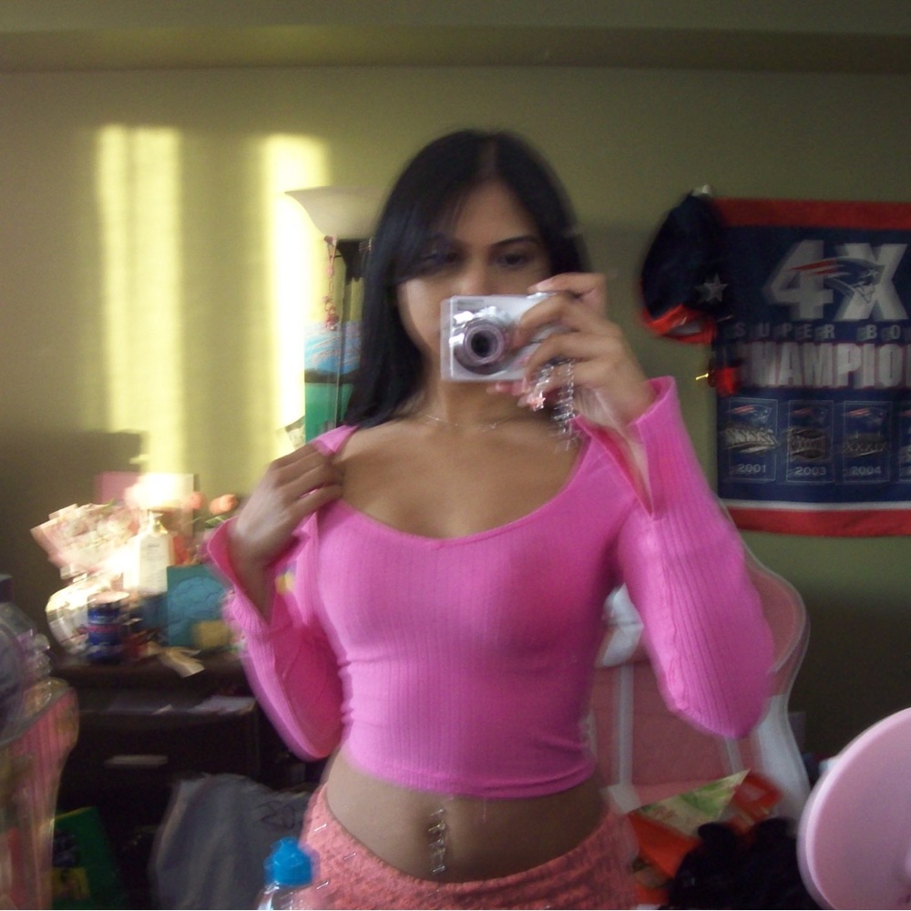 Pink Ribbed Long Sleeve Top - Picture 2 of 4